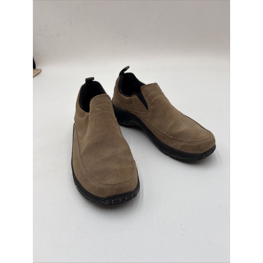 LL Bean Womens Slip On Moccasin Comfort Shoes Tan Suede Size 7 Medium